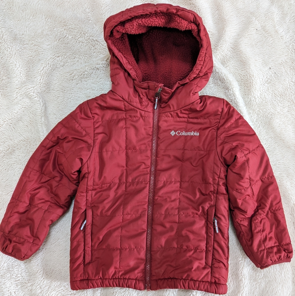 Kids Columbia Fleece-Lined Puffer Jacket Red XXS  (4/5)